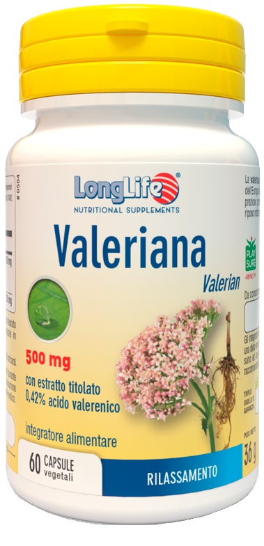 LONGLIFE VALERIANA 60 CAPSULE 500 MG - Farmastop