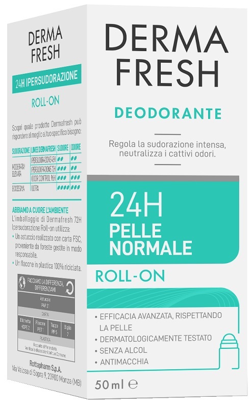 DERMAFRESH 24H PELLE NORMALE ROLL ON 50 ML - Farmastop