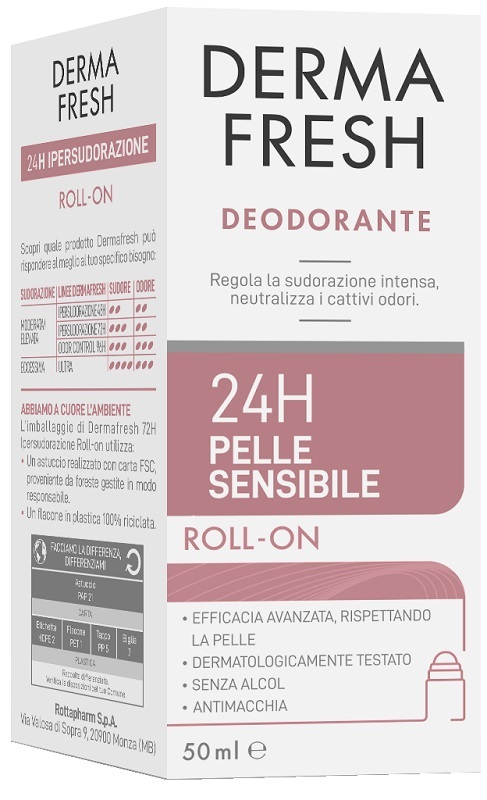 DERMAFRESH 24H PELLE SENSIBILE ROLL ON 50 ML - Farmastop