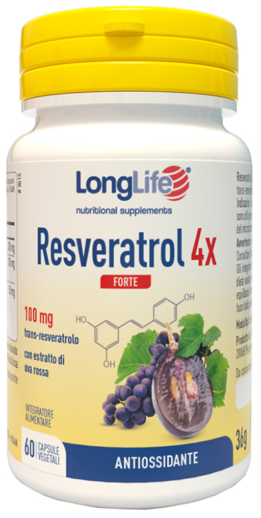 LONGLIFE RESVERATROL 4X FORTE 60 CAPSULE VEGETALI - Farmastop