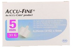 AGO PER PENNA DA INSULINA ACCU-FINE PEN NEEDLE ACCU-CHEK GAUGE 31 X 5MM 100 PEZZI - Farmastop