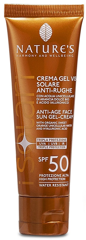 NATURES I SOLARI CREMA GEL VISO ANTIRUGHE SPF50 50 ML - Farmastop