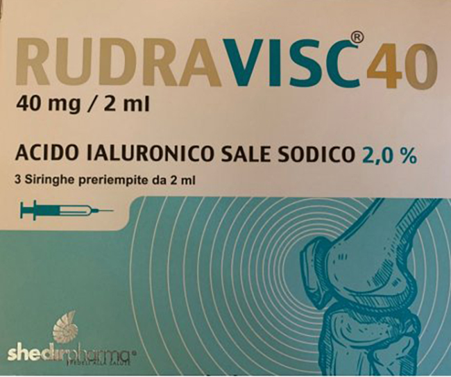 SIRINGA INTRA-ARTICOLARE RUDRAVISC 40 ACIDO IALURONICO SALE SODICO 40 MG 2 ML 3 PEZZI - Farmastop