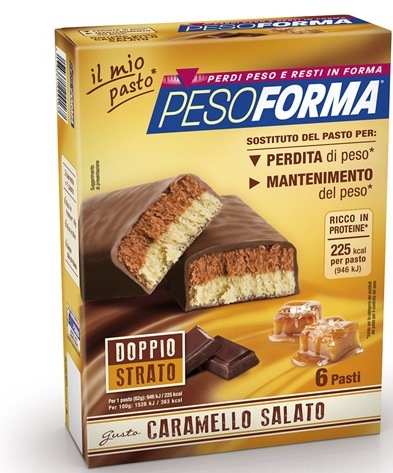 PESOFORMA BARRETTA AL CARAMELLO SALATO 12 PEZZI DA 31 G - Farmastop