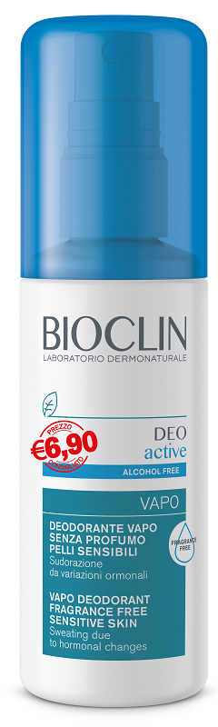 BIOCLIN DEO ACTIVE VAPO SENZA PROFUMO E SENZA ALCOOL PER PELLI SENSIBILI PROMO 100 ML - Farmastop
