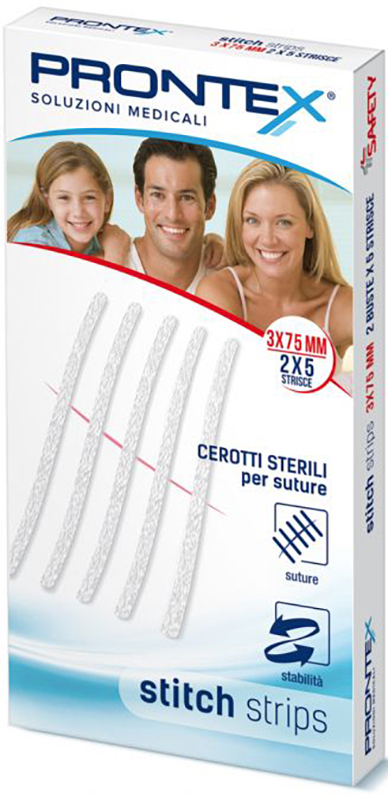 PRONTEX STITCH STRIPS 3X75 10 PEZZI - Farmastop