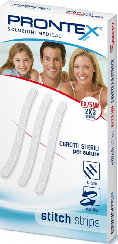 PRONTEX STITCH STRIPS 6X75 10 PEZZI - Farmastop