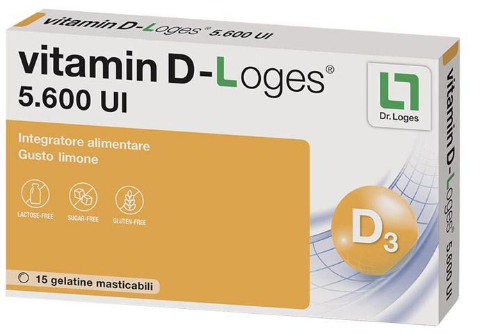VITAMIN D-LOGES 15 GELATINE MASTICABILI GUSTO LIMONE - Farmastop