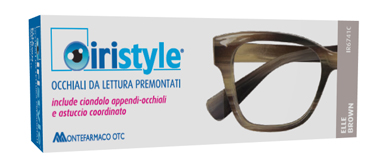 OCCHIALE DA LETTURA PREMONTATO IRISTYLE ELLE BROWN +2,00 CON CIONDOLO APPENDI-OCCHIALE E ASTUCCIO COORDINATO 1 PAIO - Farmastop