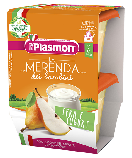 PLASMON LA MERENDA DEI BAMBINI SAPORI DI NATURA PERA YOGURT ASETTICO 2 X 120 G - Farmastop
