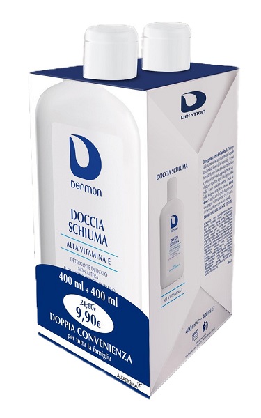 DERMON BIPACCO DOCCIASCHIUMA VITAMINA E 400 ML + 400 ML - Farmastop