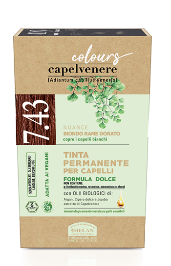 CAPELVENERE COLOURS TINTA CAPELLI 7,43N BIONDO RAME DORATO - Farmastop