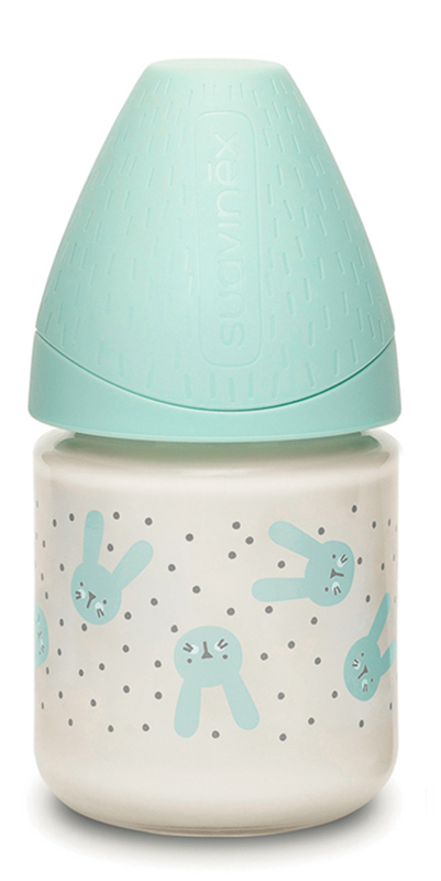 SUAVINEX HYGGE BIBERON DA 150ML FLUSSO LENTO S CONIGLIO POIS VERDE - Farmastop