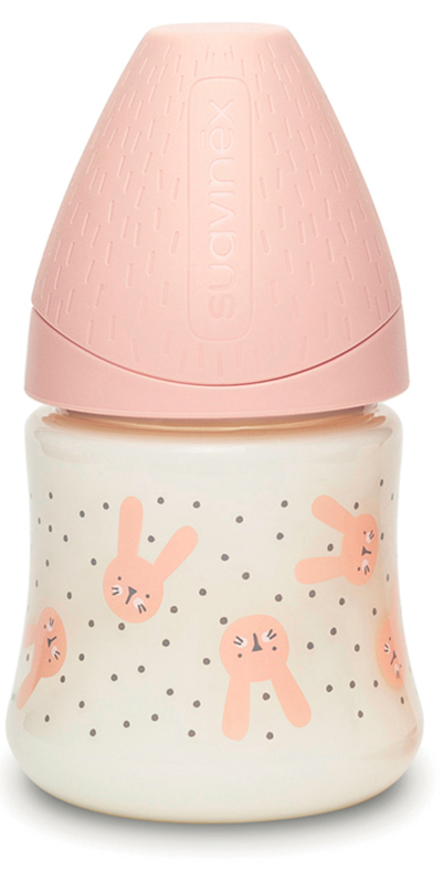 SUAVINEX HYGGE BIBERON DA 150ML FLUSSO LENTO S CONIGLIO POIS ROSA - Farmastop
