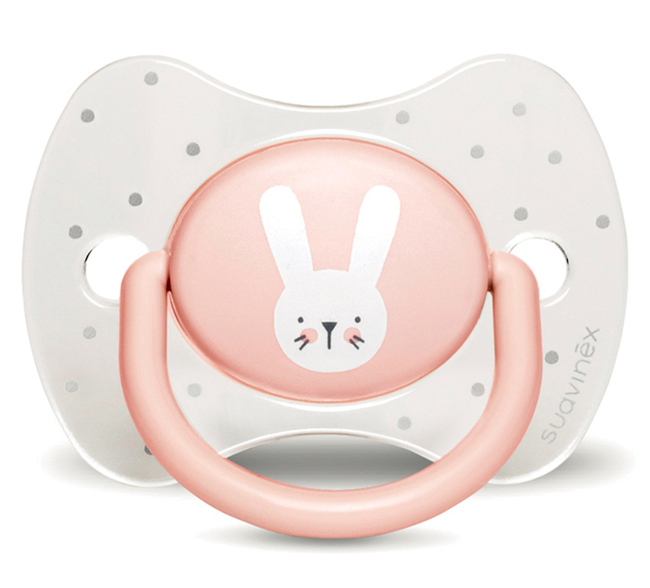 SUAVINEX HYGGE SUCCHIETTO ANATOMICO S 0/6 MESI CONIGLIO POIS ROSA CRYSTAL - Farmastop