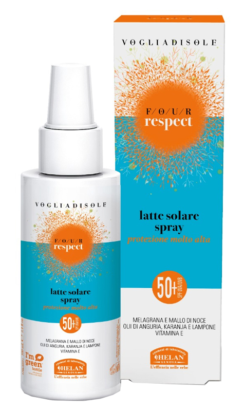 VOGLIADISOLE FOUR RESPECT LATTE SOLARE SPRAY SPF50 VISO E CORPO 100 ML - Farmastop