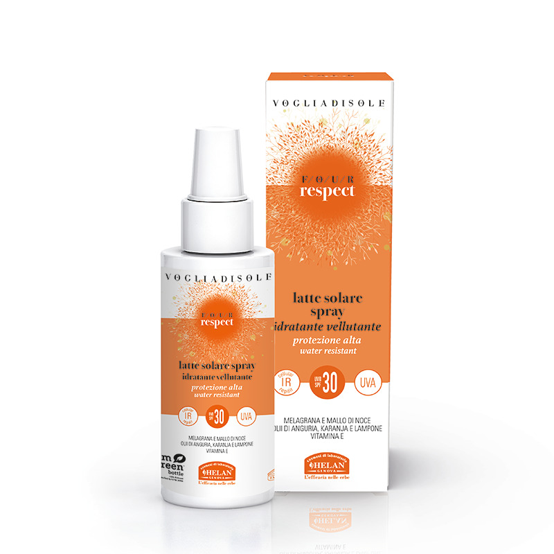 VOGLIADISOLE FOUR RESPECT LATTE SOLARE SPRAY SPF30 VISO E CORPO 100 ML - Farmastop