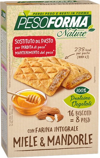 PESOFORMA BISCOTTO INTEGR MIELE MANDORLE 16 PEZZI 33 G - Farmastop
