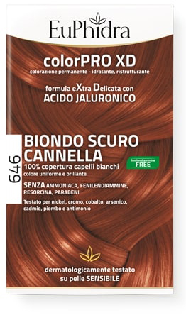 EUPHIDRA COLORPRO GEL COLORANTE CAPELLI XD 646 CANNELLA 50 ML IN FLACONE + ATTIVANTE + BALSAMO + GUANTI - Farmastop