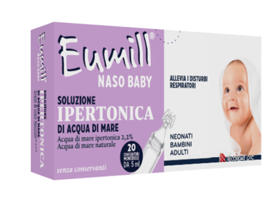 EUMILL NASO BABY SOLUZIONE IPERTONICA 20 CONTENITORI MONODOSE 5 ML - Farmastop