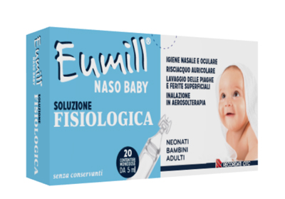 EUMILL NASO BABY SOLUZIONE FISIOLOGICA 20 CONTENITORI MONODOSE 5 ML - Farmastop