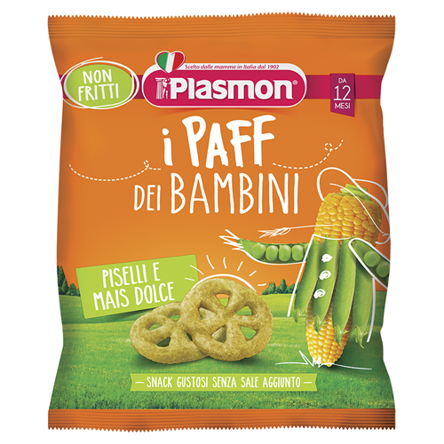PLASMON DRY SNACK PAFF PISELLI-MAIS 15 G - Farmastop
