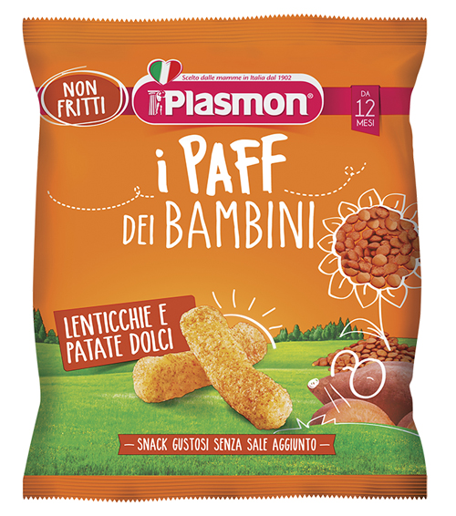 PLASMON DRY SNACK PAFF LENTICCHIE-PATATA DOLCE 15 G - Farmastop