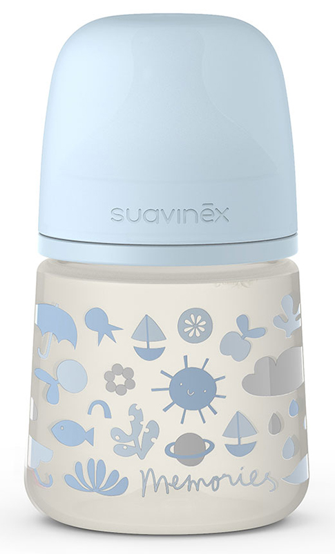 SUAVINEX MEMORIES BIBERON SILICONE DA 150ML SX PRO AZZURRO - Farmastop