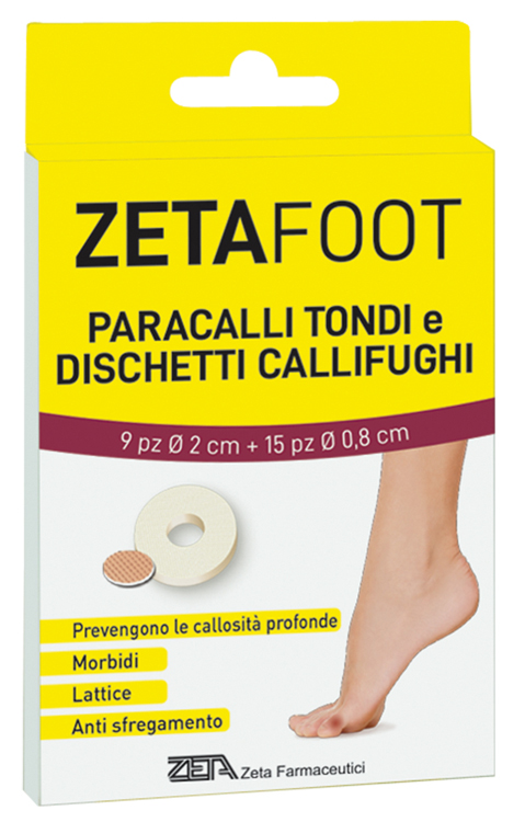 ZETAFOOT PARACALLO TONDO 9 PEZZI + DISCHETTO CALLIFUGO 15 PEZZI - Farmastop