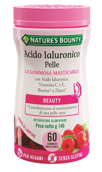 NATURE'S BOUNTY ACIDO IALURONICO PELLE 60 GOMMOSE MASTICABILI - Farmastop
