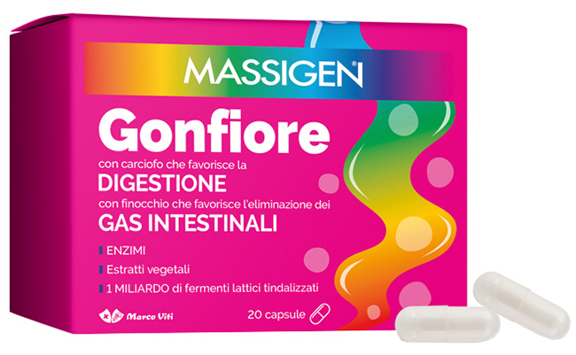 MASSIGEN GONFIORE 20 CAPSULE - Farmastop