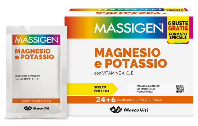 MASSIGEN MAGNESIO POTASSIO 24 BUSTINE + 6 BUSTINE - Farmastop
