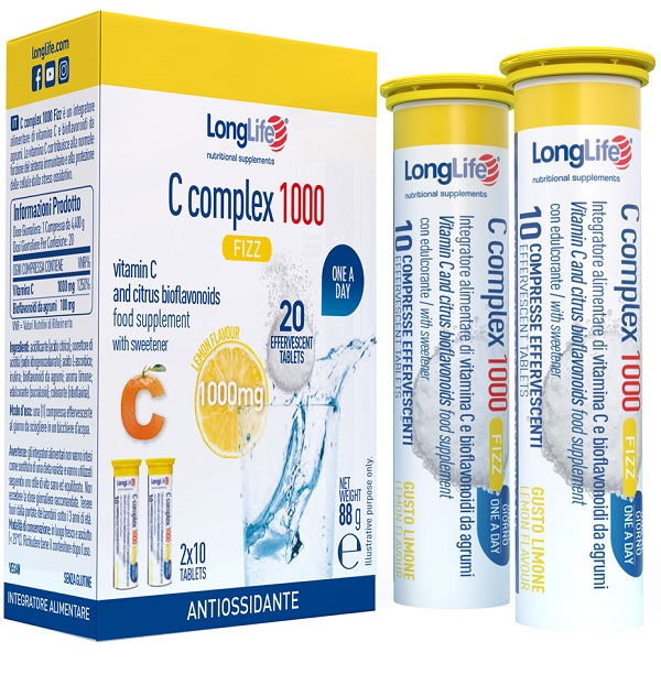 LONGLIFE C COMPLEX 1000 FIZZ 20 COMPRESSE EFFERVESCENTI - Farmastop