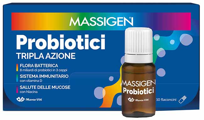 MASSIGEN PROBIOTICI 10 FLACONCINI X 8 ML - Farmastop
