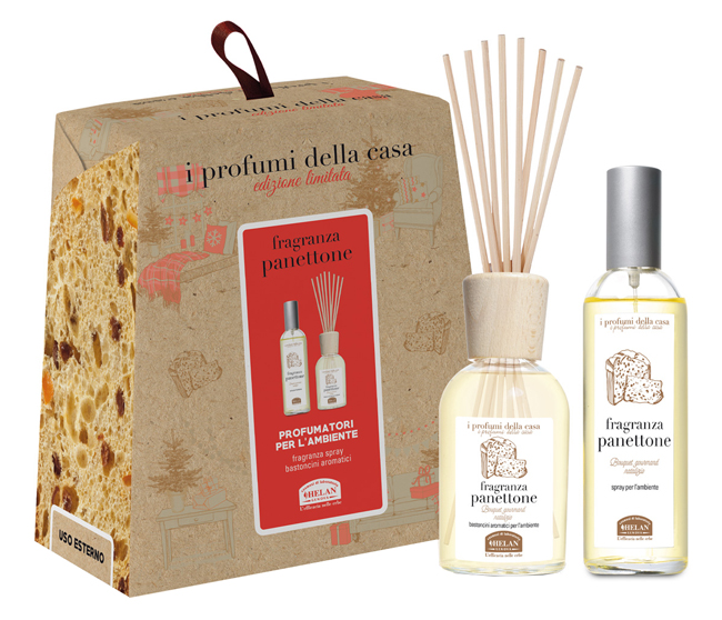 I PROFUMI DELLA CASA SET PANETTONE 1 SPRAY AMBIENTE 100 ML + BASTONCINI AROMATICI AMBIENTE 100 ML - Farmastop