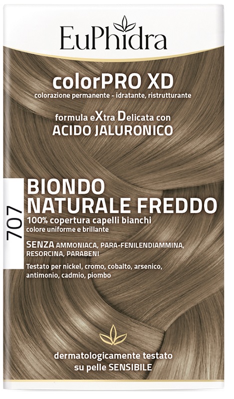 EUPHIDRA COLORPRO XD 707 BIONDO NATURALE F COLORE + ATTIVANTE + BALSAMO + CUFFIA + GUANTI - Farmastop