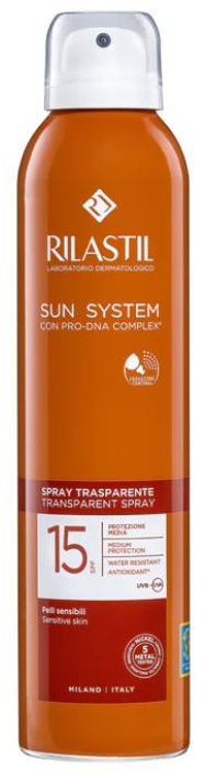 RILASTIL SUN SYSTEM TRANSPARENT SPRAY SPF15 200 ML - Farmastop