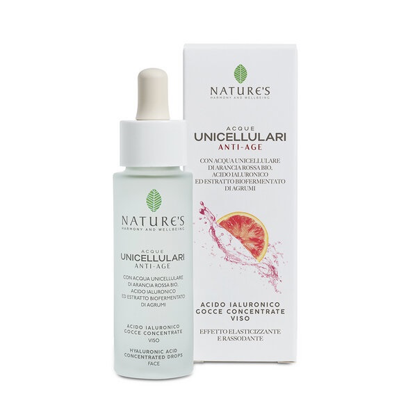ACQUE UNICELLULARI ACIDO JALURONICO GOCCE VISO ANTI AGE ARANCIA ROSSA 30 ML NATURE'S - Farmastop