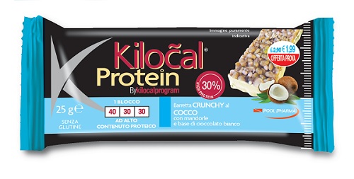 KILOCAL PROTEIN BARRETTA CIOCCOLATO BIANCO COCCO 25 G - Farmastop
