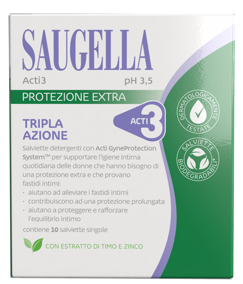 SAUGELLA ACTI3 SALVIETTINE 10 PEZZI - Farmastop