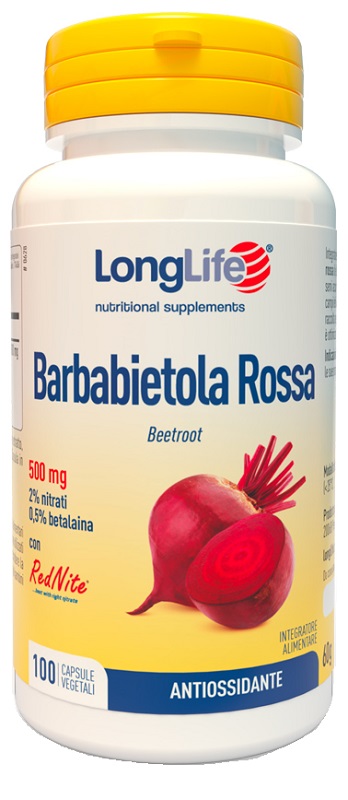LONGLIFE BARBABIETOLA ROSSA 500 MG 100 CAPSULE VEGETALI - Farmastop