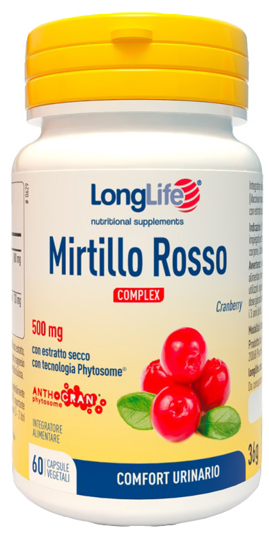 LONGLIFE MIRTILLO ROSSO COMPLEX 60 CAPSULE VEGETALI - Farmastop