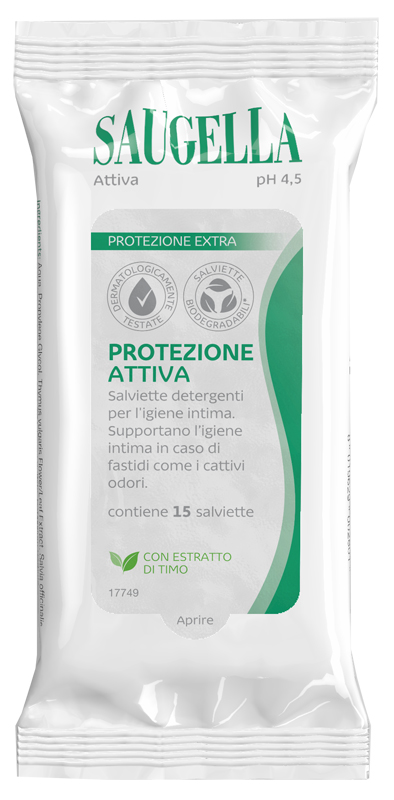 SAUGELLA ATTIVA SALVIETTINE 15 PEZZI - Farmastop