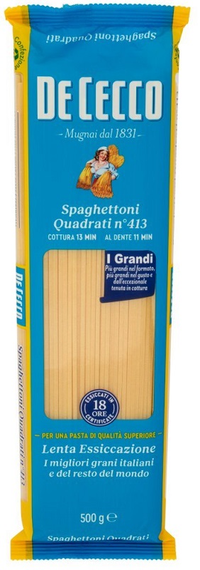 DE CECCO SPAGHETTI QUADRATI N413 NUOVA RICETTA 400 G - Farmastop