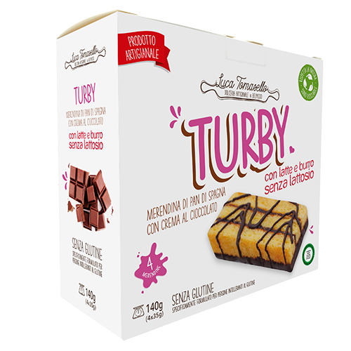 TURBY MERENDINA PAN DI SPAGNA CON CREMA CIOCCOLATO 4 PEZZI DA 35 G - Farmastop