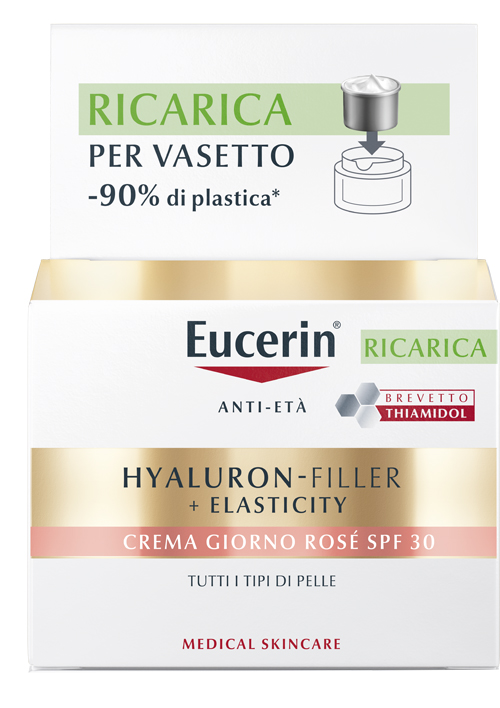EUCERIN HYALURON-FILLER + ELASTICITY CREMA GIORNO ROSE' SPF30 RICARICA 50 ML - Farmastop