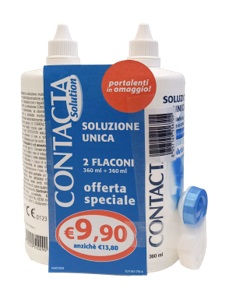 CONTACTA SOLUZIONE 2 FLACONI DA 360 ML + PORTALENTI IN OMAGGIO - Farmastop