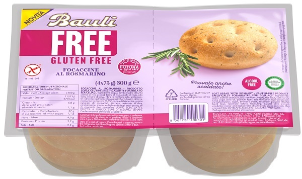 BAULI FREE FOCACCINE ROSMARINO 4 PEZZI DA 75 G - Farmastop