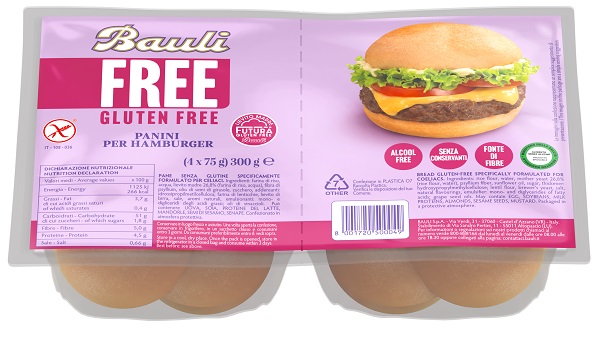 BAULI FREE PANINI HAMBURGER 4 PEZZI DA 75 G - Farmastop