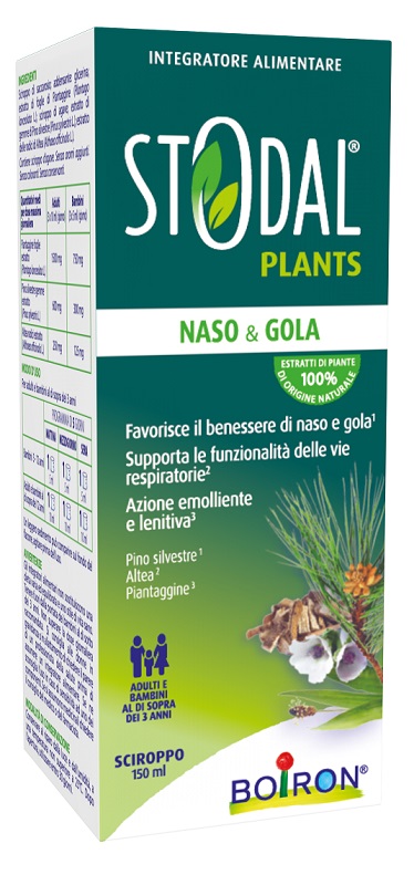 STODAL PLANTS NASO E GOLA SCIROPPO 150 ML SENZA GLUTINE NATURALMENTE PRIVO DI LATTOSIO - Farmastop